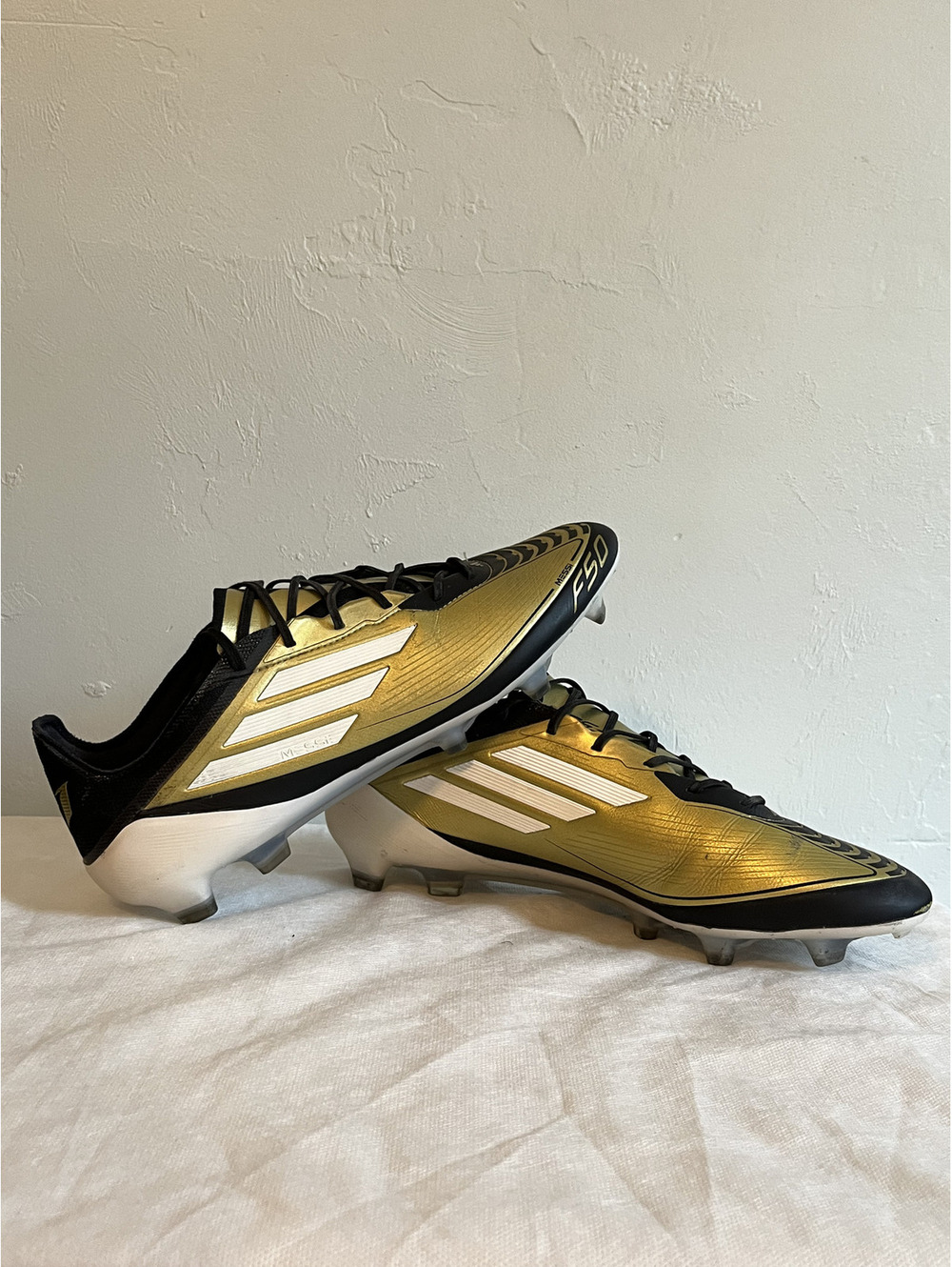 adidas F50 Elite Messi FG Men's Gold/White/BlackSoccer Cleats US Size 11